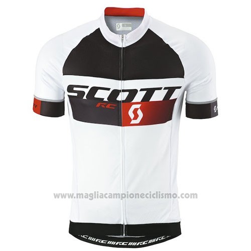 2016 Abbigliamento Ciclismo Scott Bianco Nero Manica Corta e Salopette
