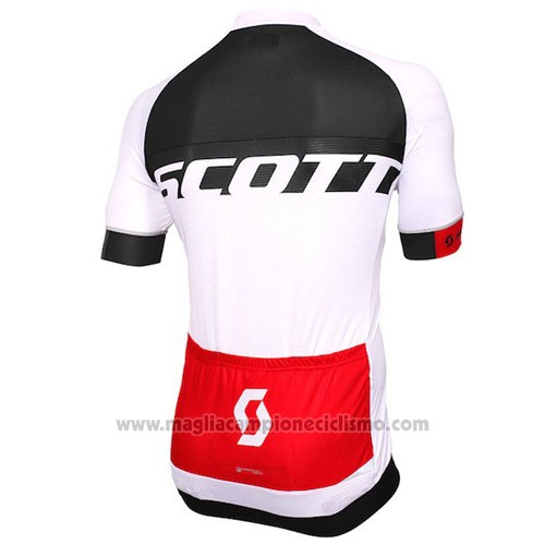 2016 Abbigliamento Ciclismo Scott Bianco Nero Manica Corta e Salopette