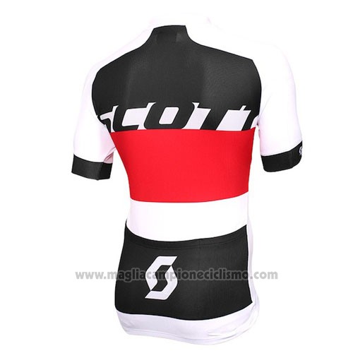 2016 Abbigliamento Ciclismo Scott Bianco Rosso Manica Corta e Salopette