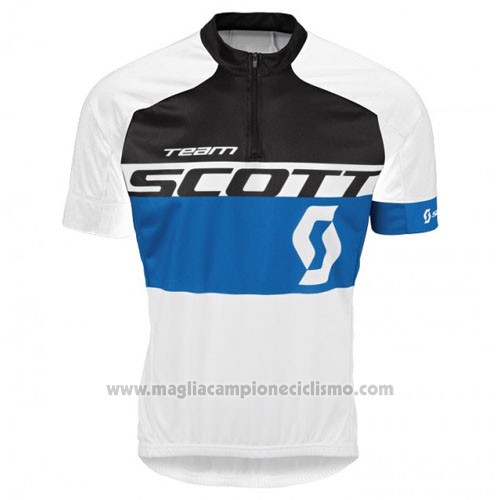 2016 Abbigliamento Ciclismo Scott Bianco e Blu Manica Corta e Salopette