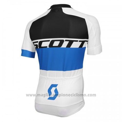 2016 Abbigliamento Ciclismo Scott Bianco e Blu Manica Corta e Salopette