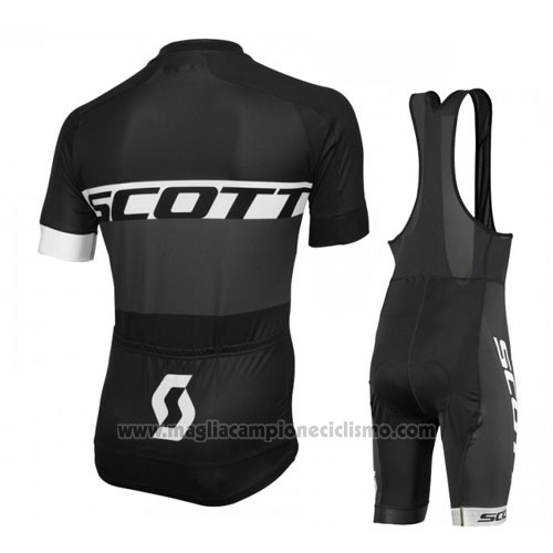 2016 Abbigliamento Ciclismo Scott Bianco e Nero Manica Corta e Salopette