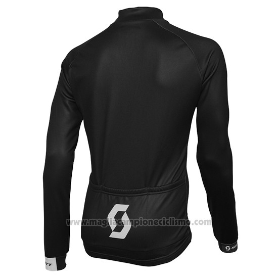 2016 Abbigliamento Ciclismo Scott Bianco e Nero Manica Lunga e Salopette