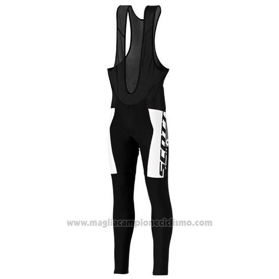 2016 Abbigliamento Ciclismo Scott Bianco e Nero Manica Lunga e Salopette