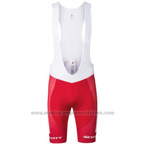 2016 Abbigliamento Ciclismo Scott Bianco e Rosso Manica Corta e Salopette
