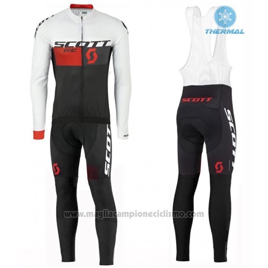 2016 Abbigliamento Ciclismo Scott Bianco e Rosso Manica Lunga e Salopette