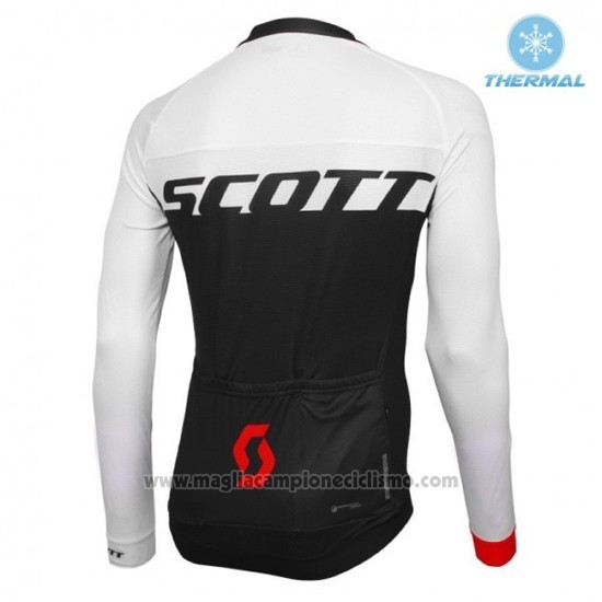2016 Abbigliamento Ciclismo Scott Bianco e Rosso Manica Lunga e Salopette