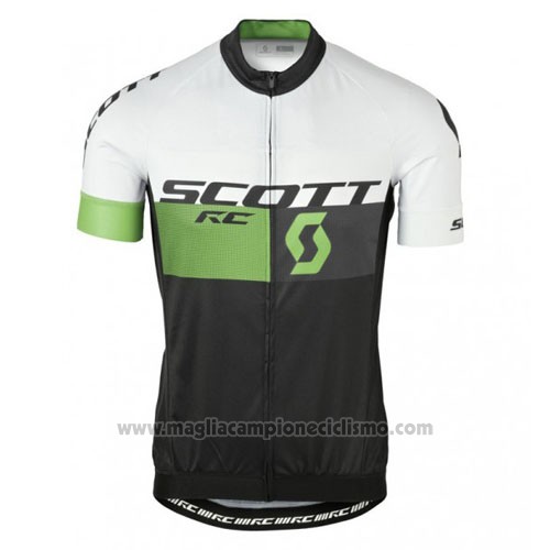 2016 Abbigliamento Ciclismo Scott Bianco e Verde Manica Corta e Salopette
