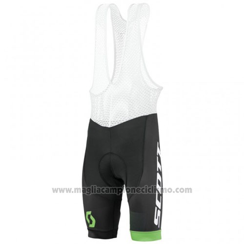 2016 Abbigliamento Ciclismo Scott Bianco e Verde Manica Corta e Salopette
