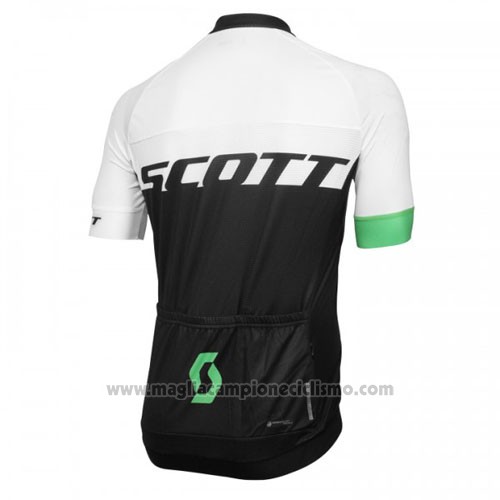 2016 Abbigliamento Ciclismo Scott Bianco e Verde Manica Corta e Salopette