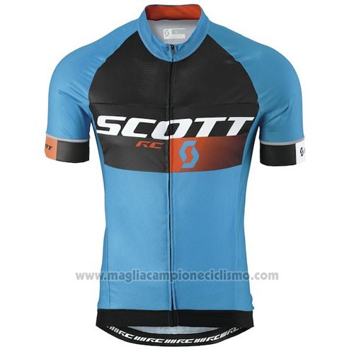 2016 Abbigliamento Ciclismo Scott Blu e Arancione Manica Corta e Salopette