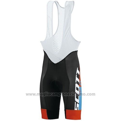 2016 Abbigliamento Ciclismo Scott Blu e Arancione Manica Corta e Salopette