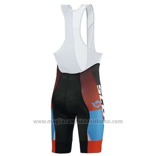 2016 Abbigliamento Ciclismo Scott Blu e Arancione Manica Corta e Salopette
