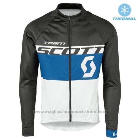 2016 Abbigliamento Ciclismo Scott Blu e Bianco Manica Lunga e Salopette