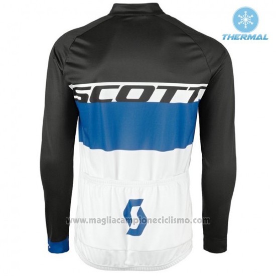 2016 Abbigliamento Ciclismo Scott Blu e Bianco Manica Lunga e Salopette