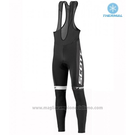 2016 Abbigliamento Ciclismo Scott Blu e Bianco Manica Lunga e Salopette