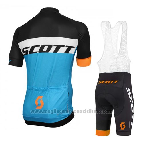 2016 Abbigliamento Ciclismo Scott Blu e Nero Manica Corta e Salopette