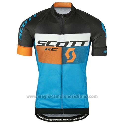2016 Abbigliamento Ciclismo Scott Blu e Nero Manica Corta e Salopette
