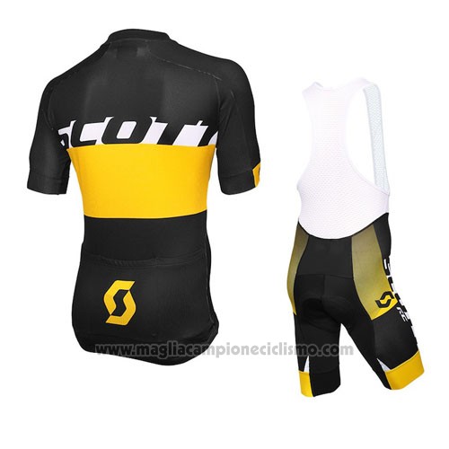 2016 Abbigliamento Ciclismo Scott Giallo Manica Corta e Salopette