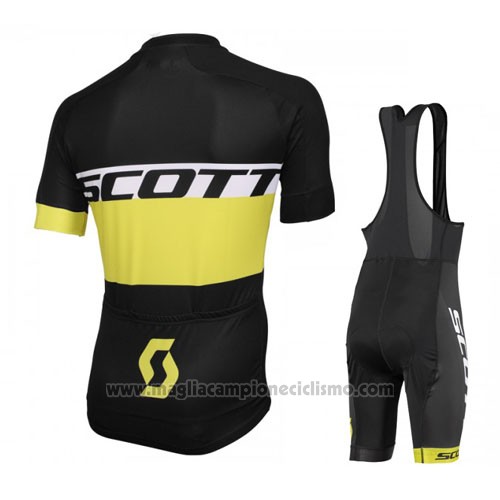 2016 Abbigliamento Ciclismo Scott Giallo Nero Manica Corta e Salopette