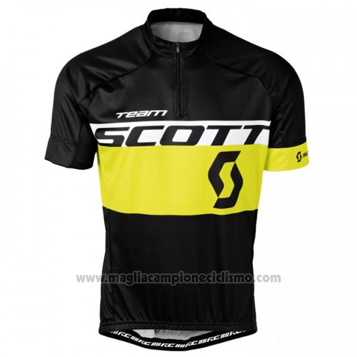 2016 Abbigliamento Ciclismo Scott Giallo Nero Manica Corta e Salopette