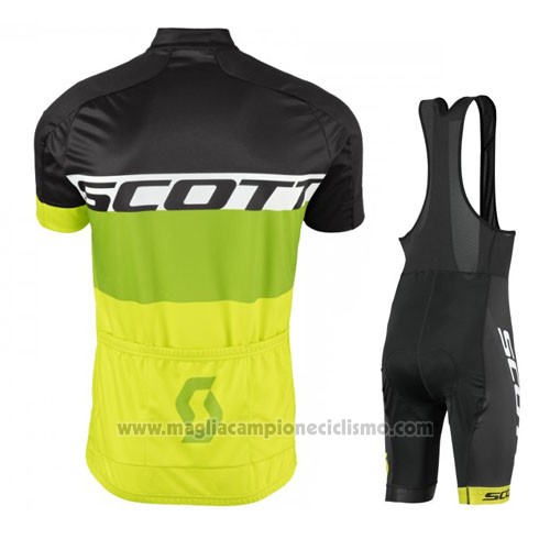 2016 Abbigliamento Ciclismo Scott Giallo e Nero Manica Corta e Salopette