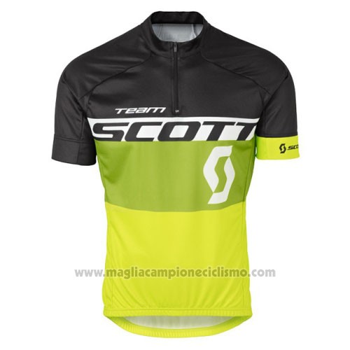 2016 Abbigliamento Ciclismo Scott Giallo e Nero Manica Corta e Salopette