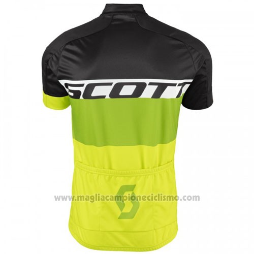 2016 Abbigliamento Ciclismo Scott Giallo e Nero Manica Corta e Salopette