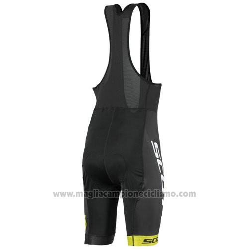 2016 Abbigliamento Ciclismo Scott Giallo e Nero Manica Corta e Salopette