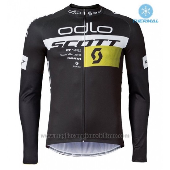 2016 Abbigliamento Ciclismo Scott Giallo e Nero Manica Lunga e Salopette