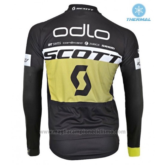 2016 Abbigliamento Ciclismo Scott Giallo e Nero Manica Lunga e Salopette