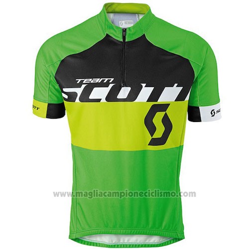 2016 Abbigliamento Ciclismo Scott Giallo e Verde Manica Corta e Salopette
