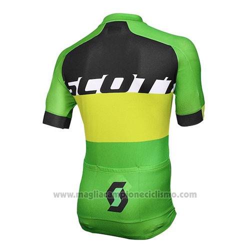 2016 Abbigliamento Ciclismo Scott Giallo e Verde Manica Corta e Salopette