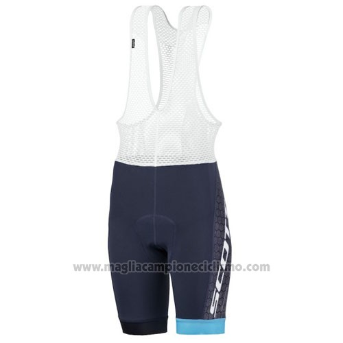 2016 Abbigliamento Ciclismo Scott Nero Blu Manica Corta e Salopette