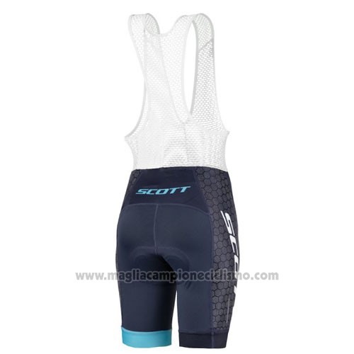 2016 Abbigliamento Ciclismo Scott Nero Blu Manica Corta e Salopette