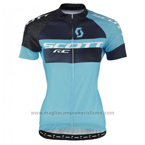 2016 Abbigliamento Ciclismo Scott Nero Blu Manica Corta e Salopette