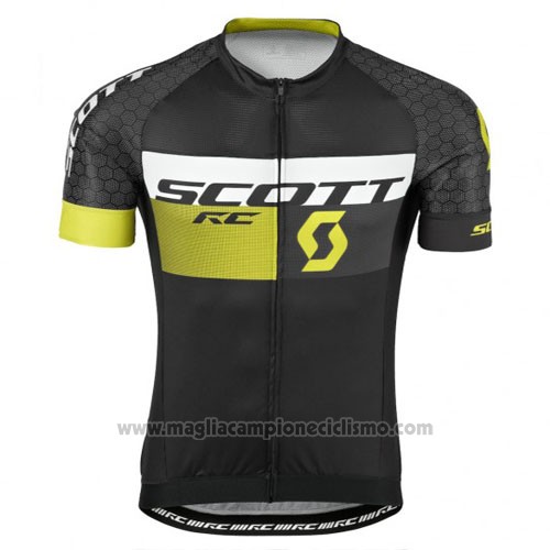 2016 Abbigliamento Ciclismo Scott Nero Giallo Manica Corta e Salopette