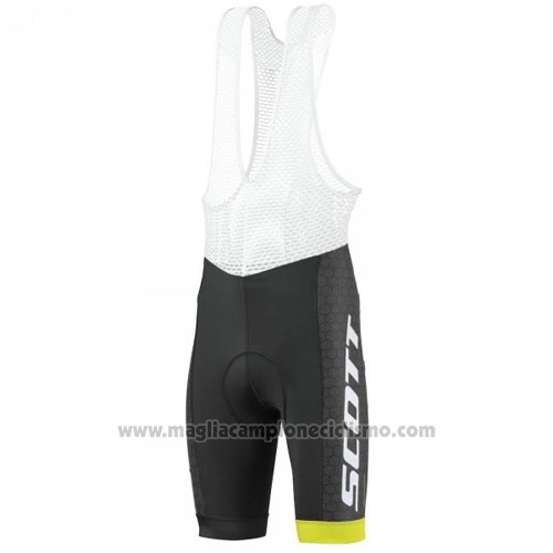 2016 Abbigliamento Ciclismo Scott Nero Giallo Manica Corta e Salopette