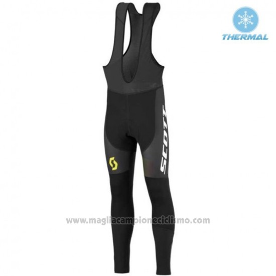 2016 Abbigliamento Ciclismo Scott Nero e Aceso Verde Manica Lunga e Salopette