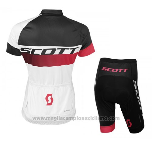 2016 Abbigliamento Ciclismo Scott Nero e Bianco Manica Corta e Salopette