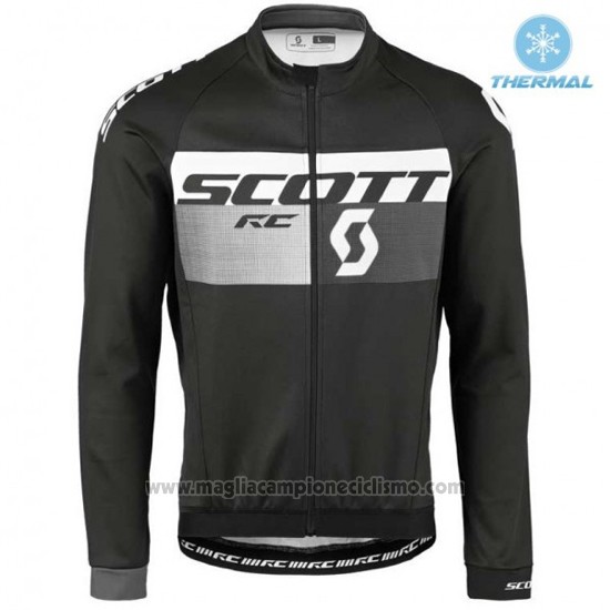 2016 Abbigliamento Ciclismo Scott Nero e Bianco Manica Lunga e Salopette