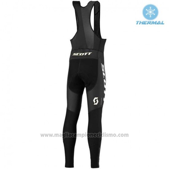 2016 Abbigliamento Ciclismo Scott Nero e Bianco Manica Lunga e Salopette