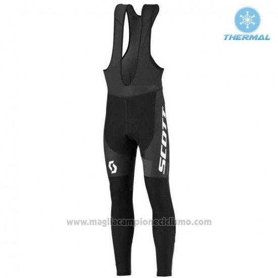 2016 Abbigliamento Ciclismo Scott Nero e Bianco Manica Lunga e Salopette