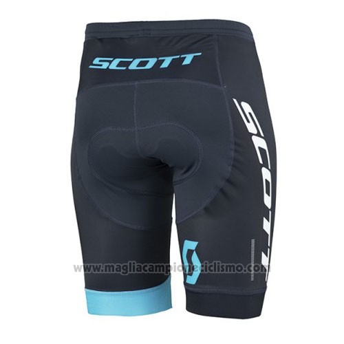 2016 Abbigliamento Ciclismo Scott Nero e Blu Manica Corta e Salopette