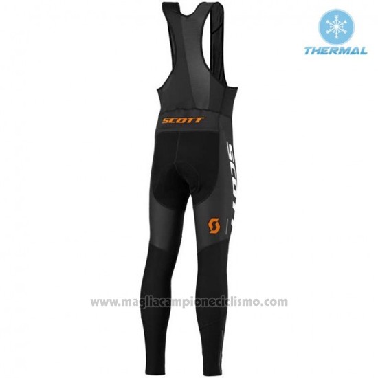 2016 Abbigliamento Ciclismo Scott Nero e Blu Manica Lunga e Salopette