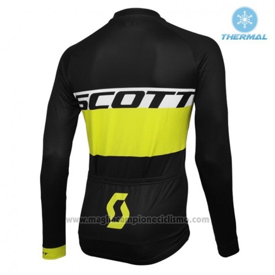 2016 Abbigliamento Ciclismo Scott Nero e Giallo Manica Lunga e Salopette