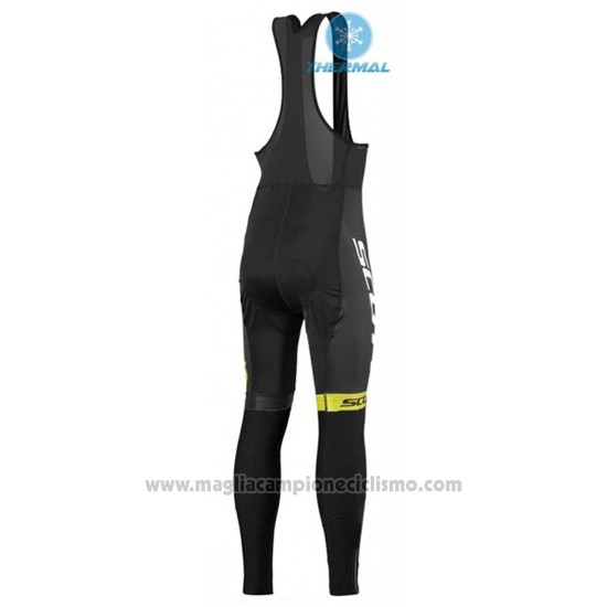 2016 Abbigliamento Ciclismo Scott Nero e Giallo Manica Lunga e Salopette