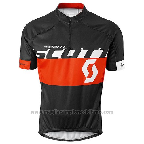 2016 Abbigliamento Ciclismo Scott Nero e Rosso Manica Corta e Salopette