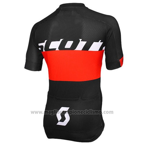 2016 Abbigliamento Ciclismo Scott Nero e Rosso Manica Corta e Salopette
