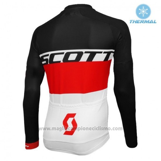 2016 Abbigliamento Ciclismo Scott Nero e Rosso Manica Lunga e Salopette